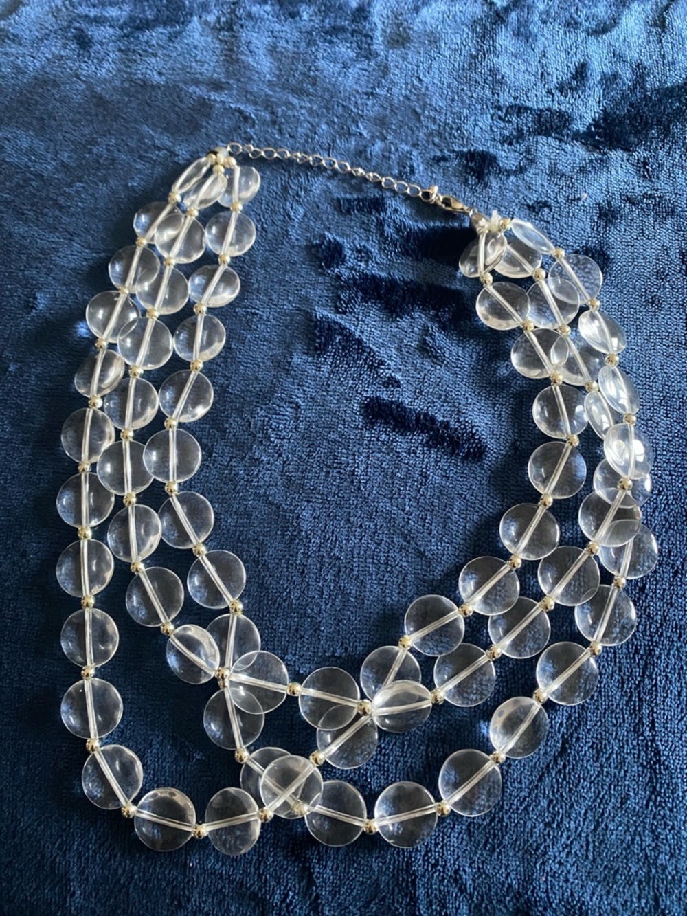 Clear Multi-Strand Beaded Necklace - Unbranded